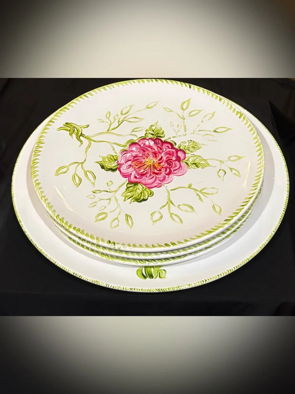 RARE Vintage IKEA Rosalie Floral Plate Set - Made in Portugal (4 Pcs)